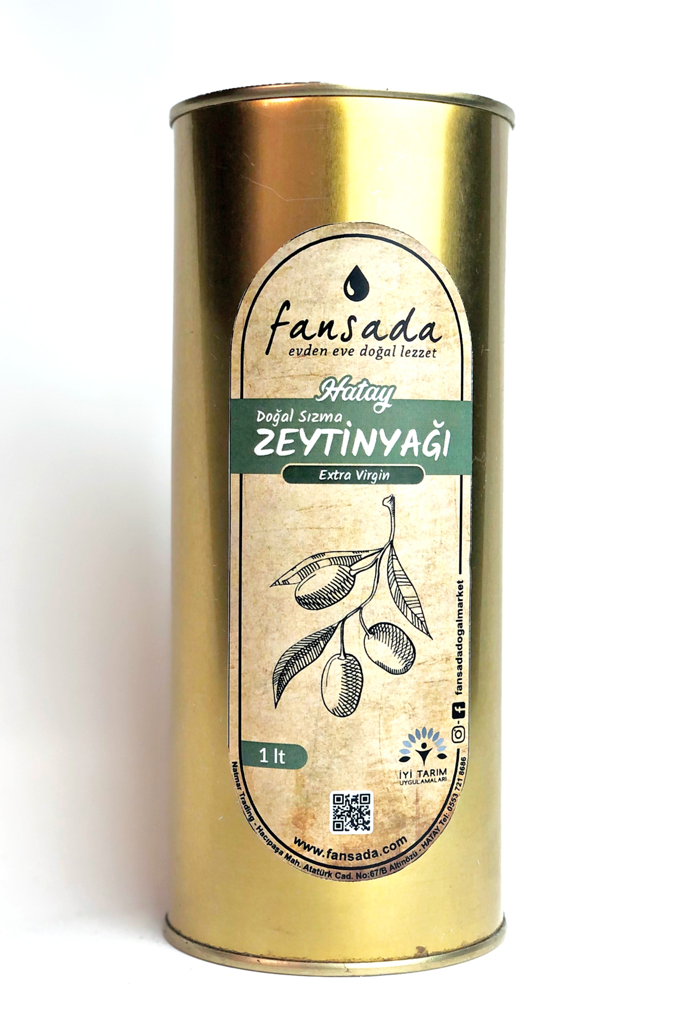 Zeytinyağı (Halhali) Soğuk Sıkım & Filtresiz Teneke (Hatay) 1 LT