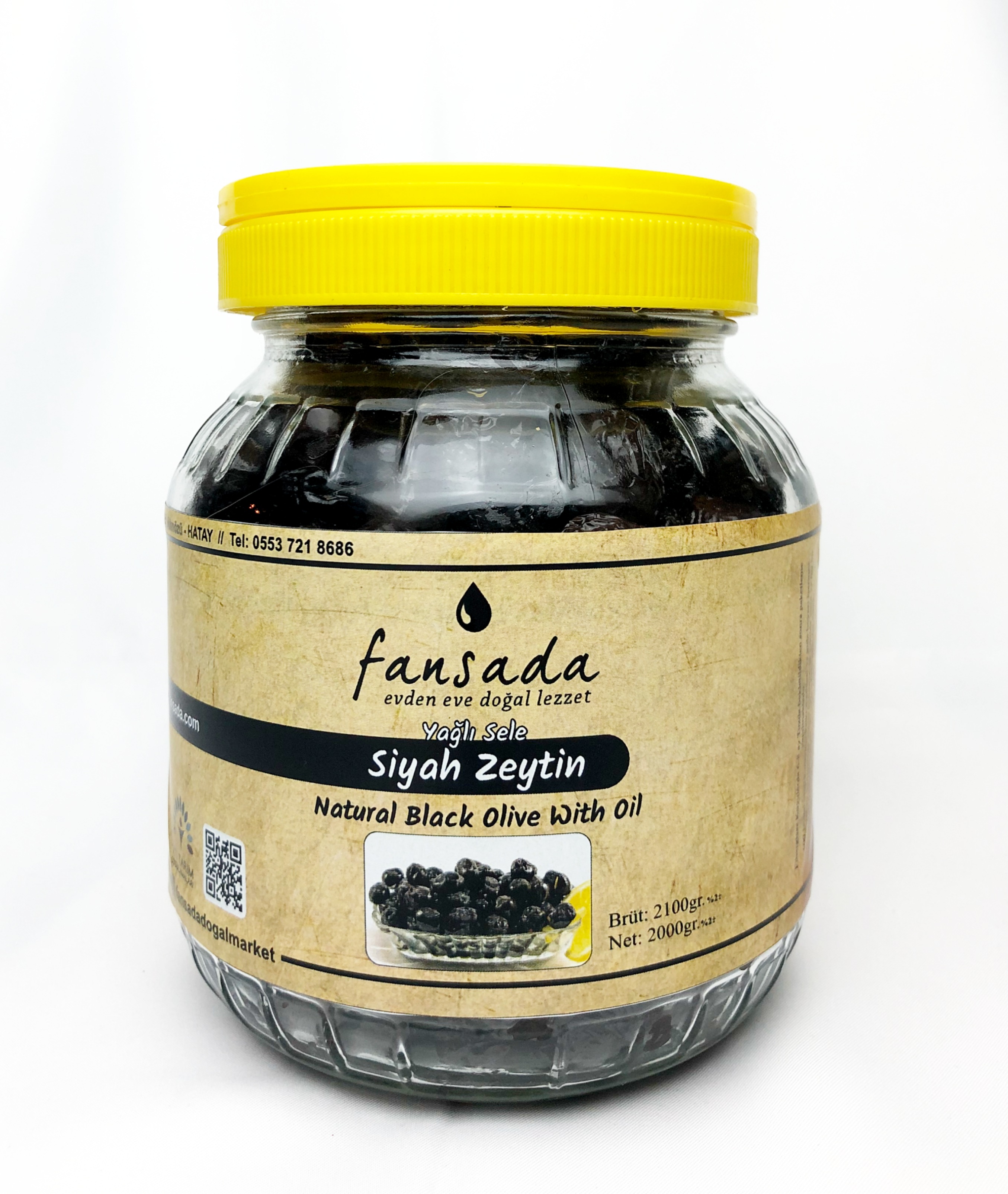 Siyah Zeytin Yağlı Sele Plastik Kap Hatay  2 Kg 290-320 Kalibre