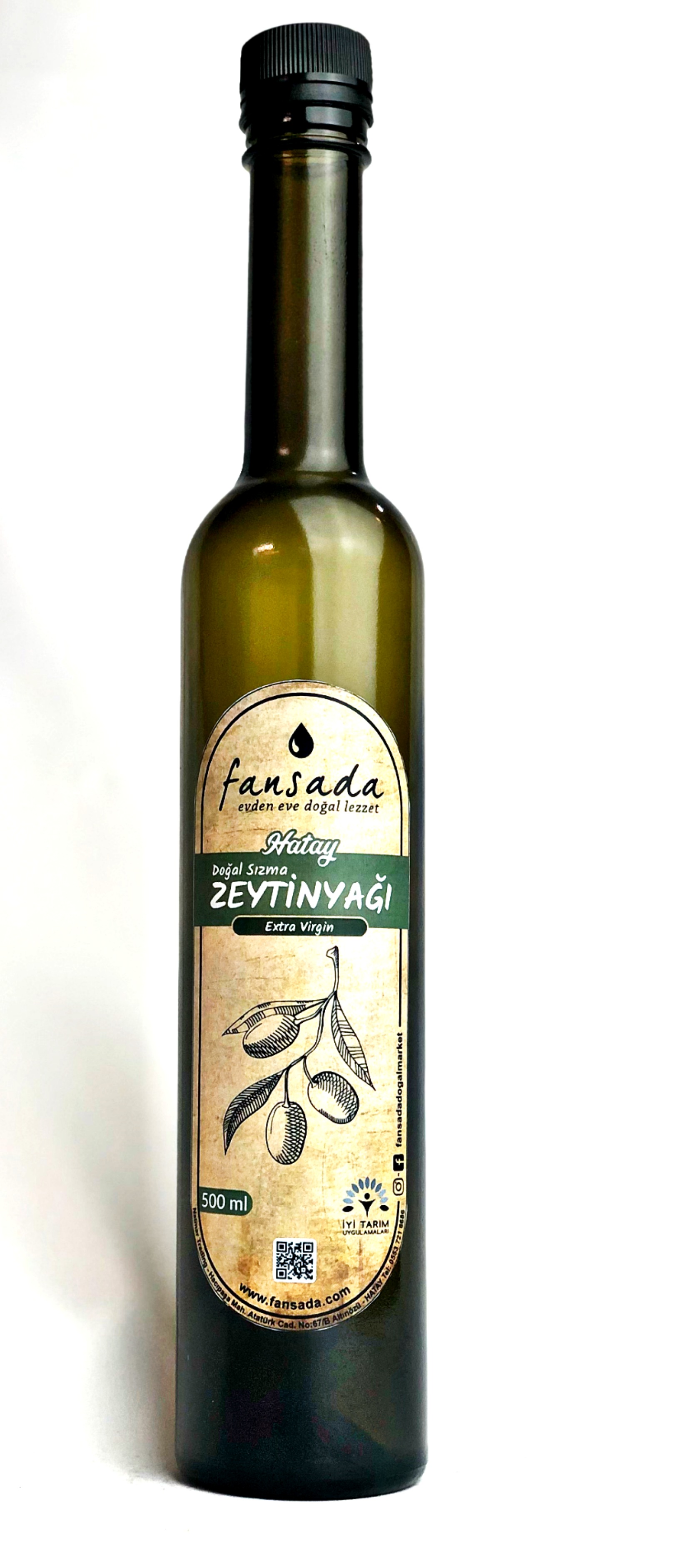 Zeytinyağı (Halhali) Soğuk Sıkım & Filtresiz Cam Şişe (Hatay) 500 ML