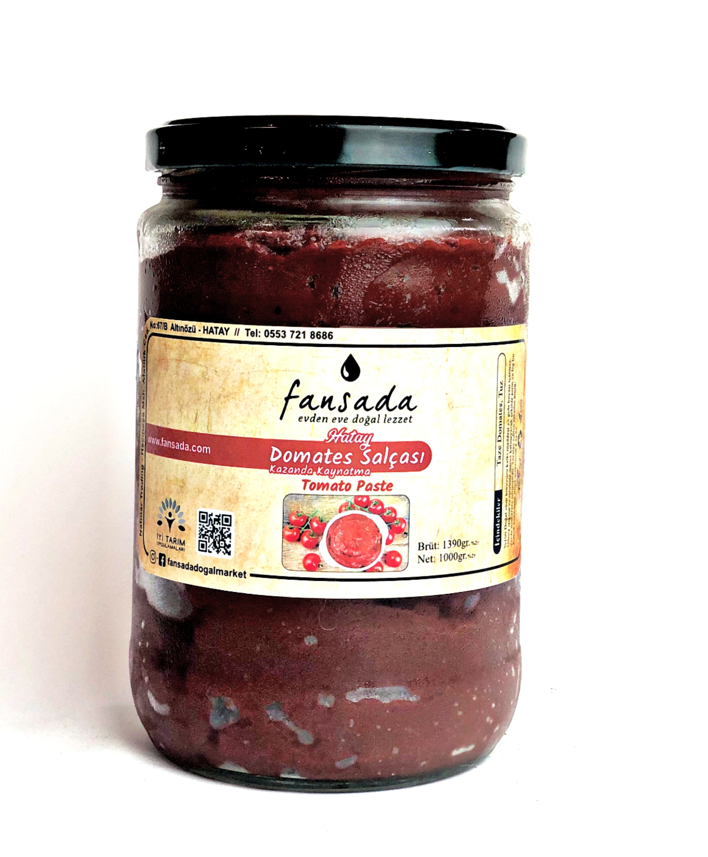 Domates Salçası Kazanda Kaynatma Cam kavanoz (Hatay) 1 Kg