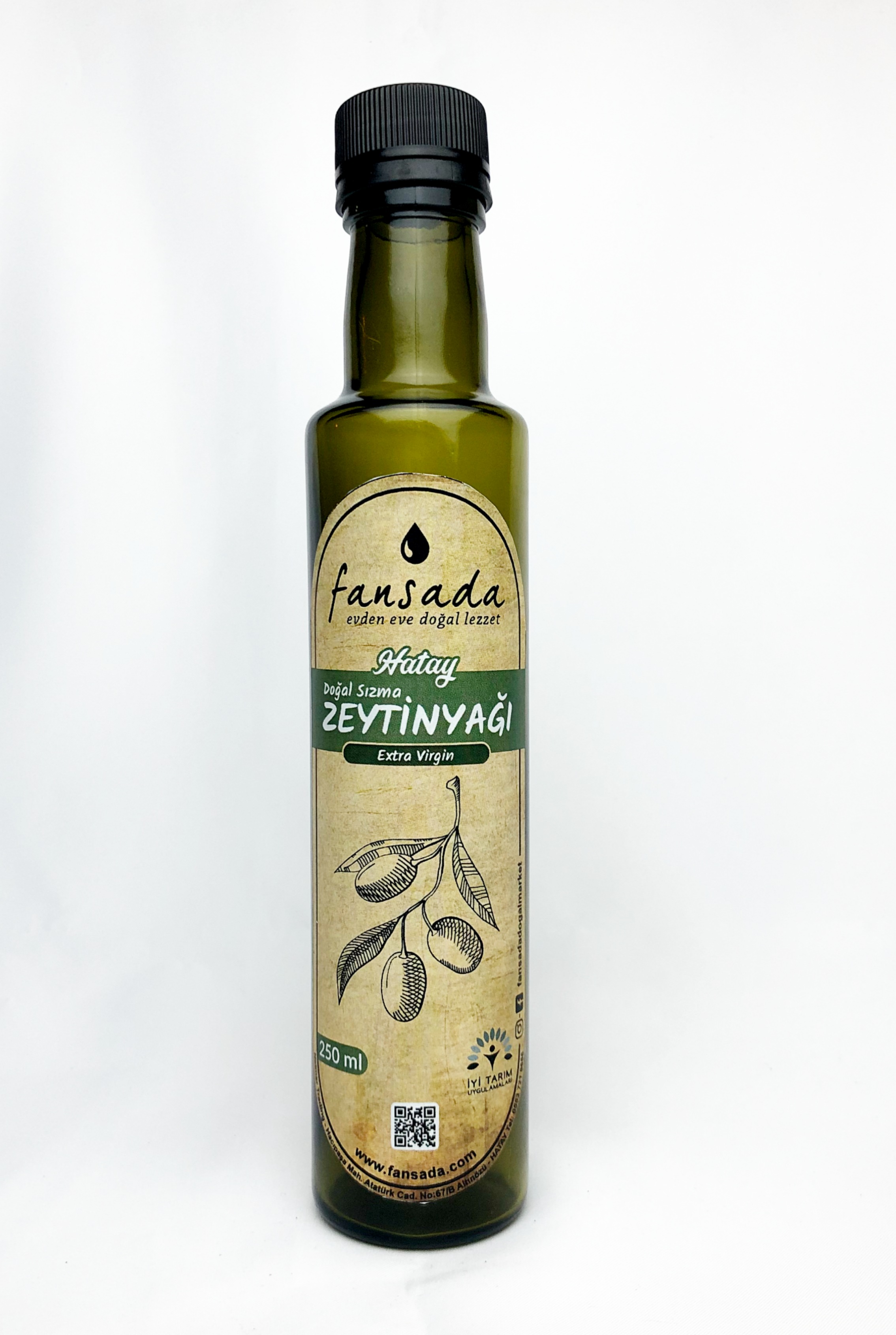 Zeytinyağı (Halhali) Soğuk Sıkım & Filtresiz Cam Şişe Hatay 250 ML