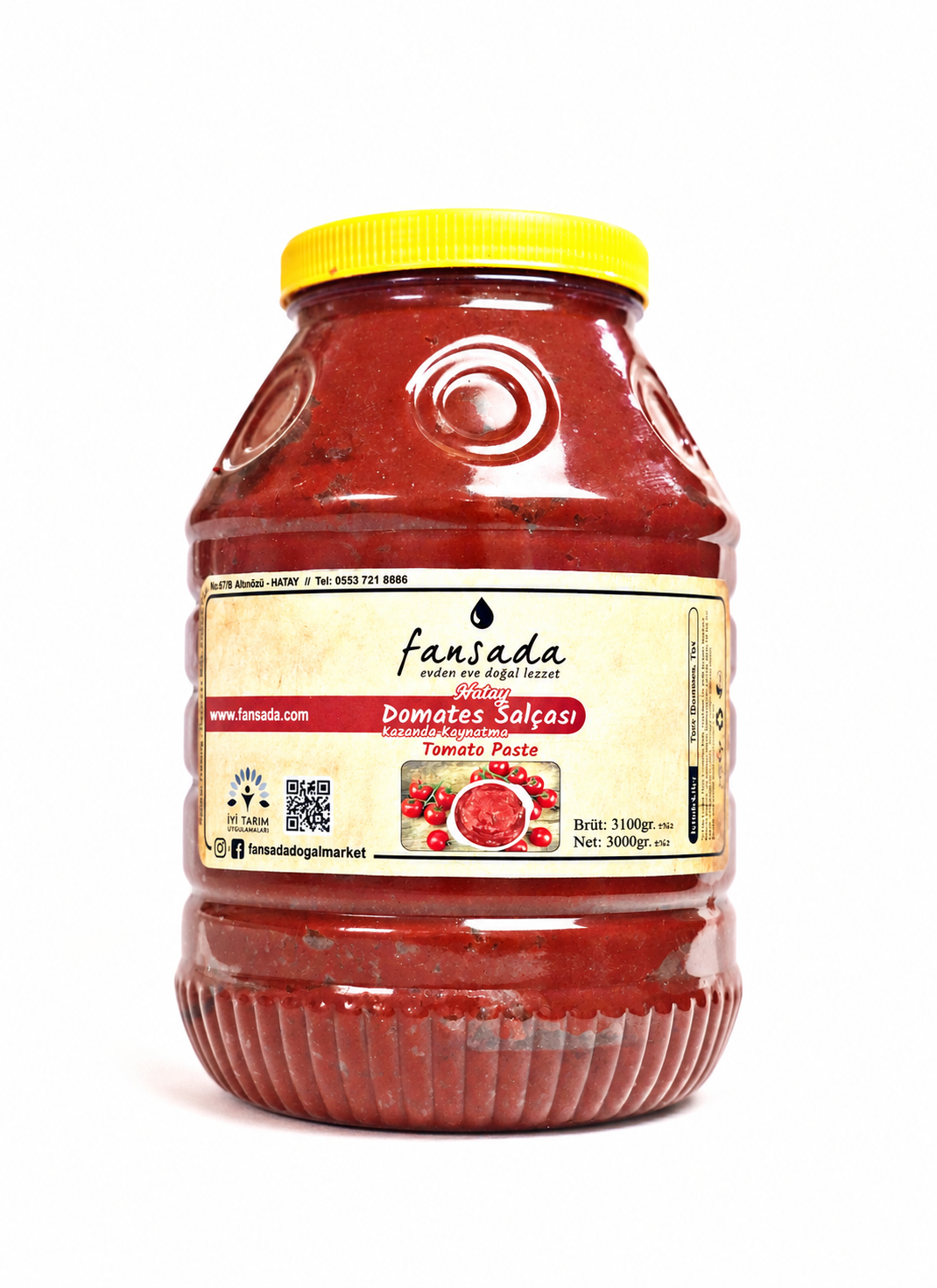 Domates Salçası Kazanda Kaynatma Plastik Kap (Hatay) 3 Kg